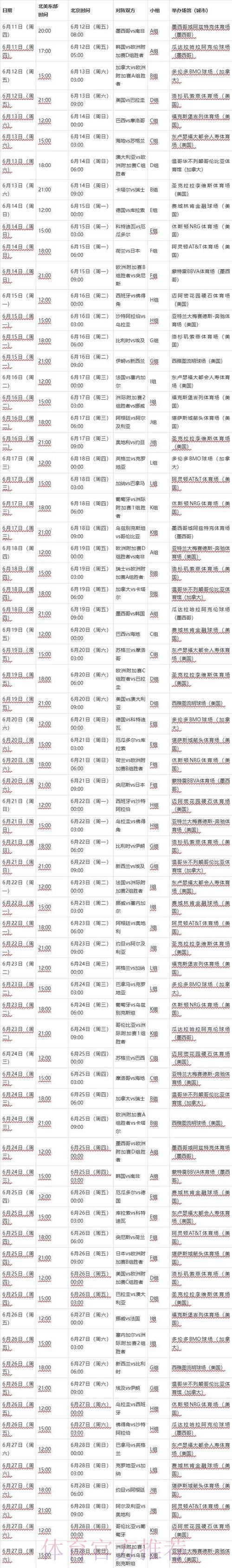 世界杯比赛时间入口 世界杯比赛时间入口